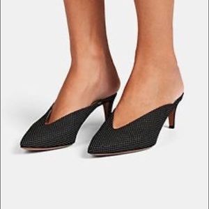 Polka Dot Suede Mules